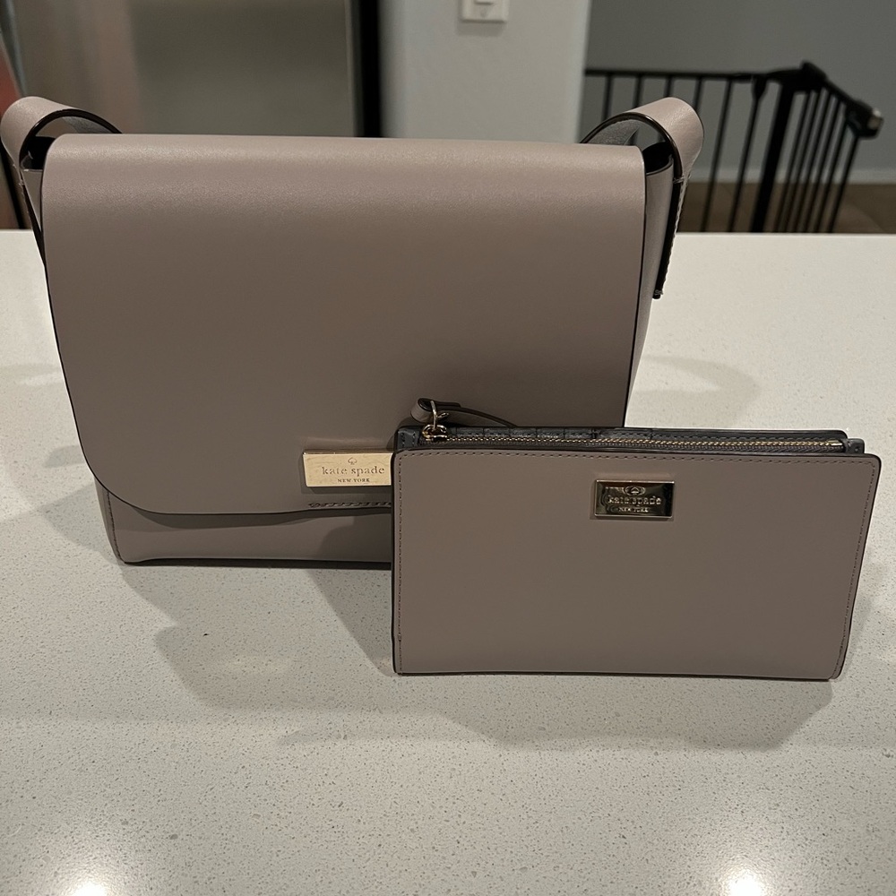 Kate Spade Taupe Crossbody Bag and Wallet
